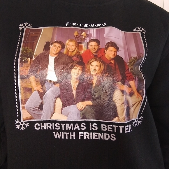 Friends Christmas Sweatshirt SZ XL Ripple Junction 90's Retro Style Crew Neck - Picture 2 of 8